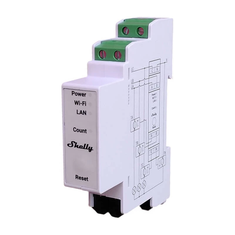 Medidor de custos de energia de corrente alternada Shelly Pro 3EM-400A 400 A 50-60 Hz