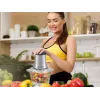 Beper P102ROB001 picador de alimentos, recipiente de vidro de 1,5 l, 500 W, 2 velocidades, 4 lâminas de aço inoxidável, aço inoxidável / preto