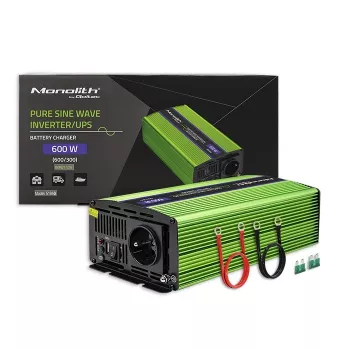 Inversor para automóvel Qoltec Monolith 600 W verde 12 V