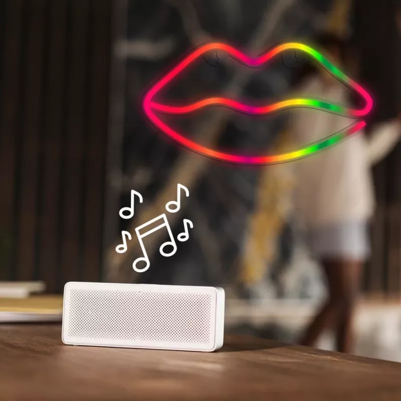Luzes de néon MANTA SNL61RGB LIPS RGB letreiro decorativo com mudança de cor, modelo SNL61RGB