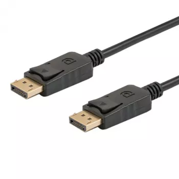 Cabo DisplayPort SAVIO CL-136, ficha DisplayPort–ficha, 2 m, DP 1.2, contactos dourados, preto