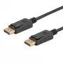 Cabo DisplayPort SAVIO CL-136, ficha DisplayPort–ficha, 2 m, DP 1.2, contactos dourados, preto