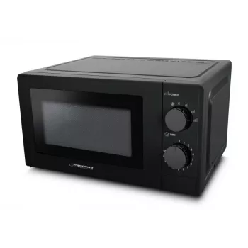 Micro-ondas simples ESPERANZA ESTOFADO — 20 l, 700 W, 5 níveis de potência, prato giratório de 24,5 cm, preto