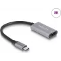 Adaptador gráfico USB DeLOCK 7680 x 4320 píxeis preto cinzento