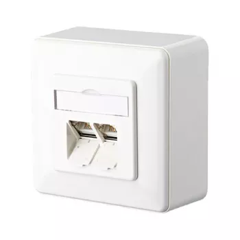 METZ CONNECT BTR IT CONNECT E-DAT C6 8/8(8) AP Cat.6 - Caixa de parede - RJ-45 X 2 - Branco puro, RAL 9010 - 2 portas (1307380002-I)