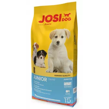 Comida seca para cães JOSERA JosiDog Junior — 15 kg, frango, 25 % proteína, 13 % gordura, para cães jovens, apoio às articulações e digestão
