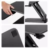 Suporte de secretária Maclean para teclado, monitor ou portátil, mola a gás, altura ajustável, Preto, MC-882