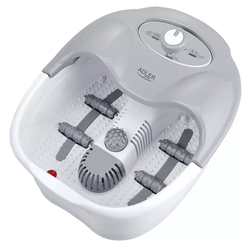 Massajador de pernas Adler AD 2167 com massagem por rolos e vibração, calor, intensidade ajustável, 80 W, cinzento branco