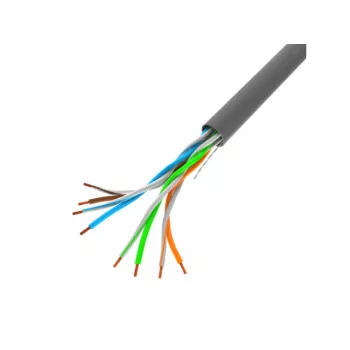 Cabo de rede LANBERG U/UTP Cat5e LCU5-10CC-0305-S, 305 m, condutor CCA, 24 AWG, cinzento