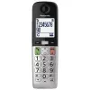 Telefone DECT Panasonic KX-TGU430 com auscultador sem fios, função mãos-livres, identificação de chamadas, ecrã de 2,4 polegadas, agenda de 1000 entradas, cinzento/preto