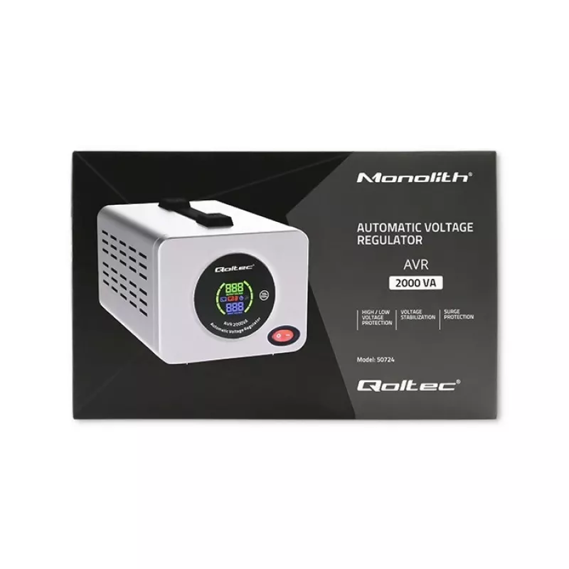 Estabilizador de tensão automático Qoltec 50724 AVR 2000VA