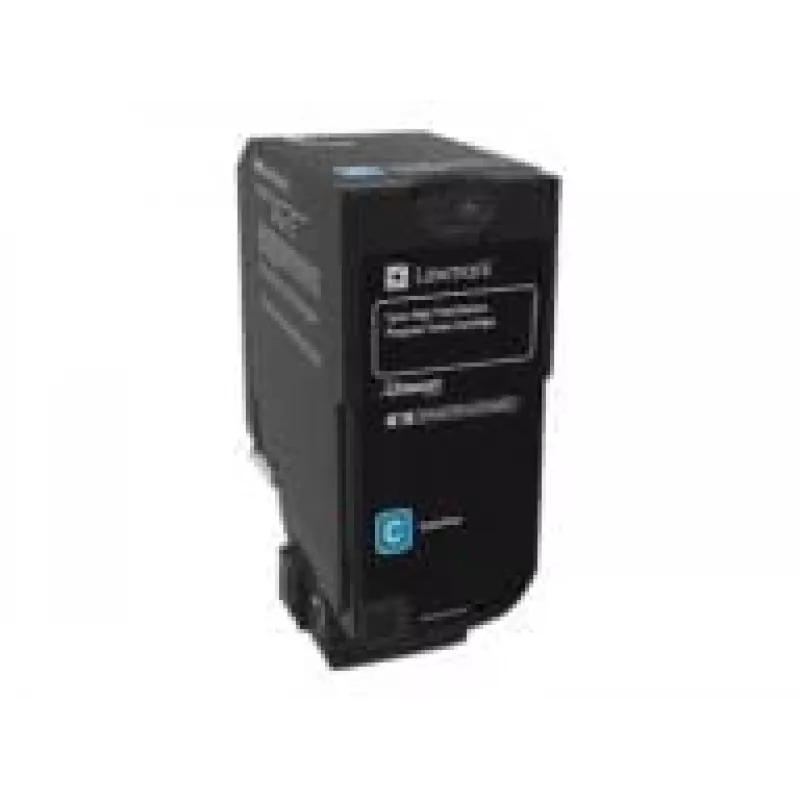 Lexmark 74C2HC0 Cartucho de toner retornável, ciano, alto rendimento, 12000 páginas