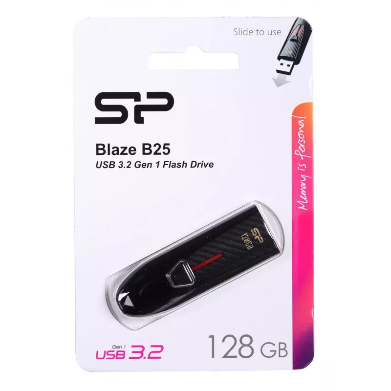 Pen drive Silicon Power Blaze B25 128 GB USB Type-A 3.2 Gen 1 (3.1 Gen 1) preto