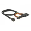 Cabo Delock SFF-8643 macho > U.2 SFF-8639 fêmea + conector de alimentação SATA 50 cm (84819)