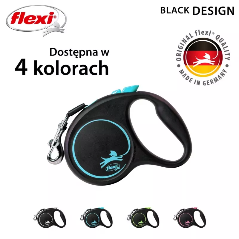 Flexi Automatic Leine Preto Design S 5 m, Azul