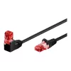Cabo de rede CAT 6 Goobay 1x 90° angular, U/UTP, preto, 1 m - patilha para cima, mistura de cobre CCA (51515)