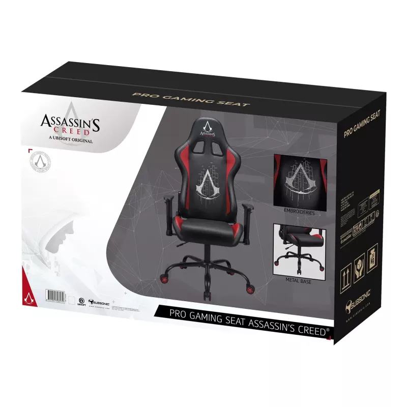Cadeira de escritório Subsonic SA5609-AC1 assento acolchoado encosto acolchoado preto vermelho