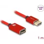 Cabo de extensão DisplayPort DeLOCK 8K 60 Hz 1 m vermelho metal sem bloqueio