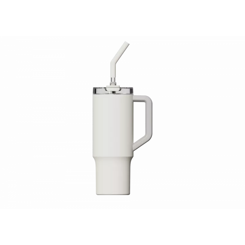 Copo com palhinha térmica Xiaomi Straw Mug branco 1 L — interior em aço inoxidável, à prova de fugas, 240×132×97 mm