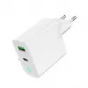 Carregador de rede 220V GEMBIRD, universal, 1x USB Type-C PD 20 W, 1x USB-A 3.0 QC 18 W, indicador LED, branco