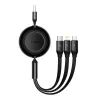 Baseus CAMJ010101 Bright Mirror 2 Series cabo USB 3 em 1, 66 W, 1 m, preto