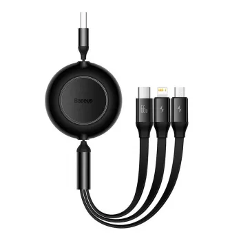Cabo USB 3-em-1 Baseus Bright Mirror — micro USB, USB-C, Lightning, 66 W, 1,1 m