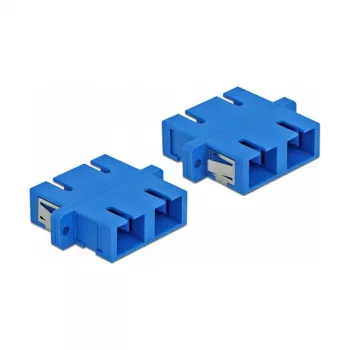 Conector de fibra ótica SC fêmea–fêmea DELOCK 85991, azul, pack de 4
