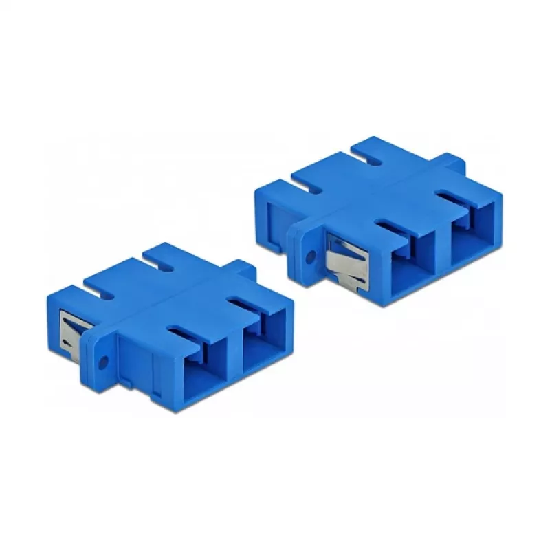 Conector de fibra ótica SC fêmea–fêmea DELOCK 85991, azul, pack de 4