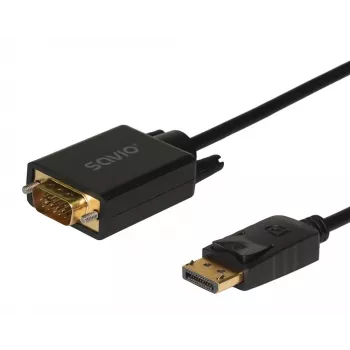 Cabo SAVIO DisplayPort para VGA (D-Sub) 1,8 m, preto