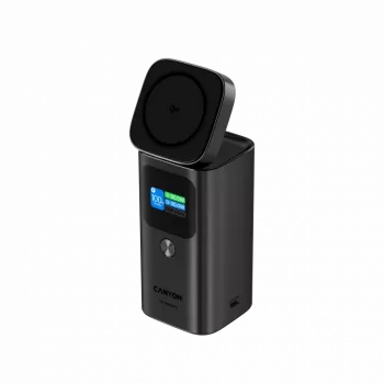 Powerbank magnética Qi2 CANYON OnPower 150 15000mAh alumínio cinzento-escuro