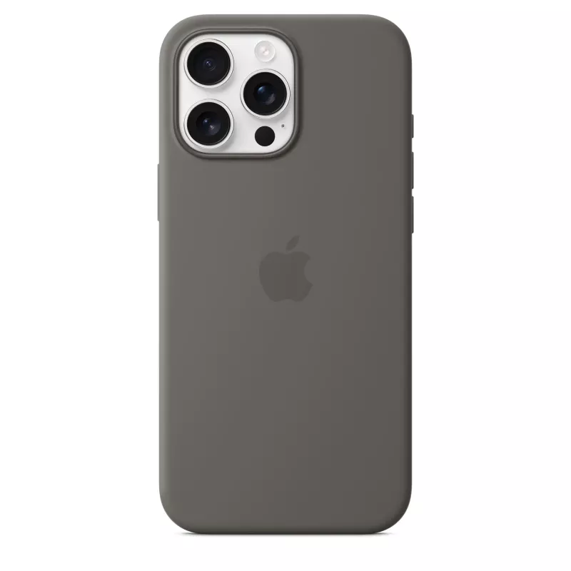 Capa de silicone com MagSafe para iPhone 16 Pro Max - Cinzento pedra