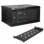 EXTRALINK LITE 4U 530X400 Armário de rack de parede preto com prateleira
