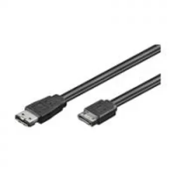 Wentronic Goobay cabo HDD eSATA 1,5 Gbit/s / 3 Gbit/s / 6 Gbit/s, preto, 0,5 m – ficha SATA tipo L > ficha eSATA tipo I (93246)