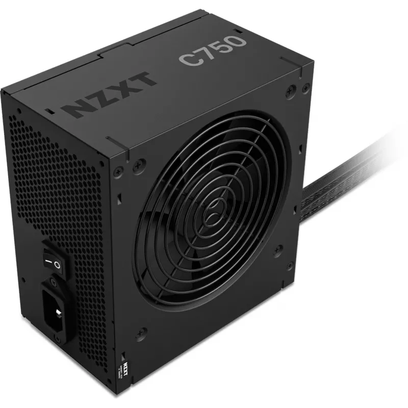 Fonte de alimentação NZXT C750 Bronze 750 W, ATX 24 pinos, 80 PLUS Bronze, ventoinha de 120 mm, preto