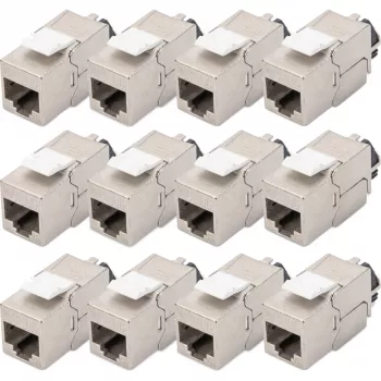 Digitus Módulo Keystone Cat.6A blindado com gestor de cabos inteligente, 12 pcs., prateado
