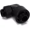 Racor de rosca 16/10mm 90° rotativo G1/4, preto, ligação para tubos flexíveis (PVC, silicone, neoprene)