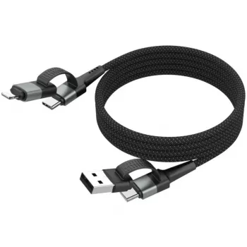 Ansmann cabo magnético USB-A ou USB-C para Lightning - cabo - digital/dados