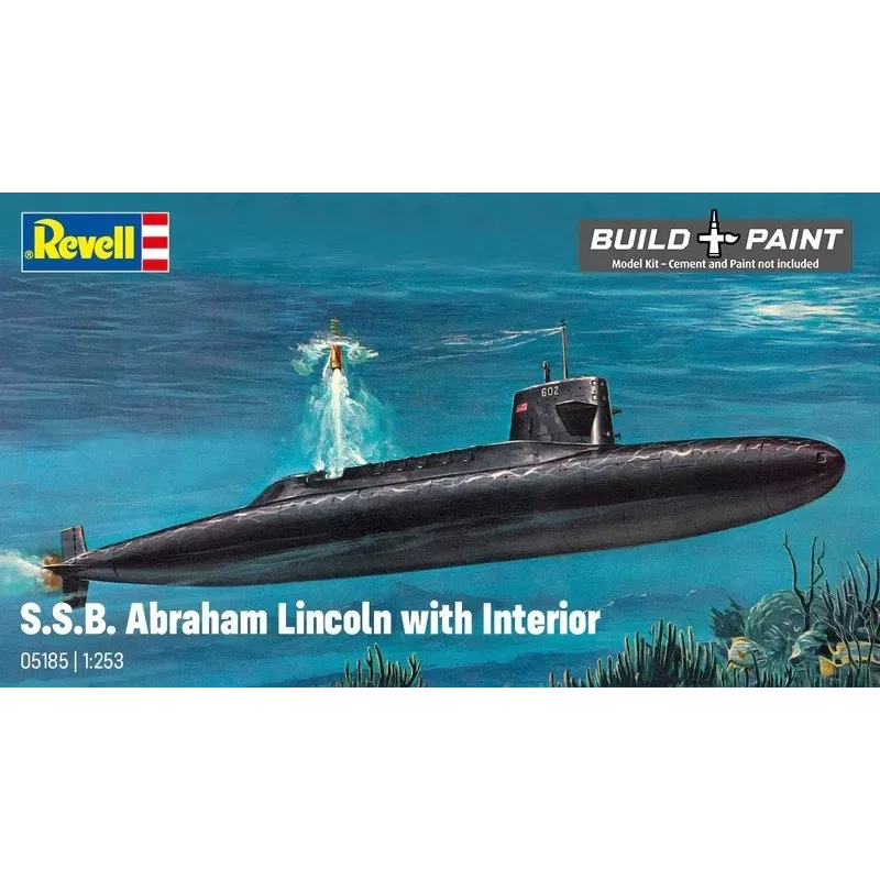 Maquete de navio em plástico REVELL S.S.B. Abraham Lincoln escala 1/253 kit