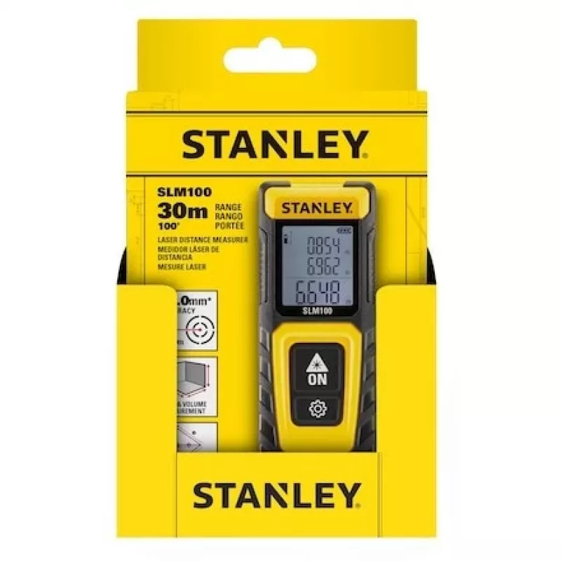 Medidor de distâncias STANLEY SLM100 — alcance laser 30 m, medidor manual compacto