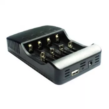 Carregador extra digital DV00DV2817 — carregador multifuncional de 4 canais com visor digital