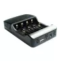 Carregador extra digital DV00DV2817 — carregador multifuncional de 4 canais com visor digital