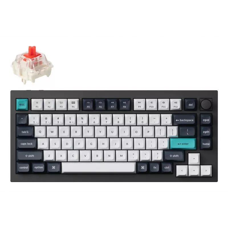 Teclado mecânico Keychron Q1 Max — USB + RF sem fios + Bluetooth, QWERTY Nórdico, preto, RGB