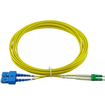 Cabo de Fibra Ótica BlueOptics Duplex Patch Cord LWL LC-APC/SC-UPC OS2 10m Azul/Verde