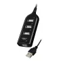 Hub USB VAKOSS TC-234UX — hub USB 2.0 de 4 portas, alimentação DC (5 V, 1 A), preto