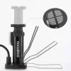 Bomba de ar manual para bicicleta Rockbros 42610002001 com manómetro preto