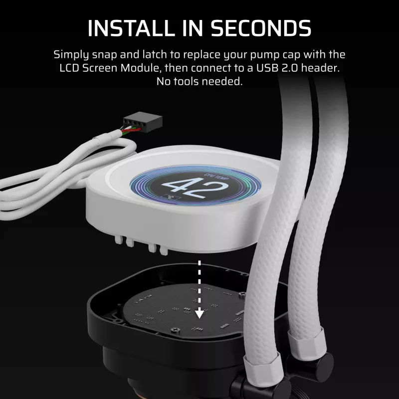 Sistema de refrigeração líquida Corsair Nautilus RS branco 78mm