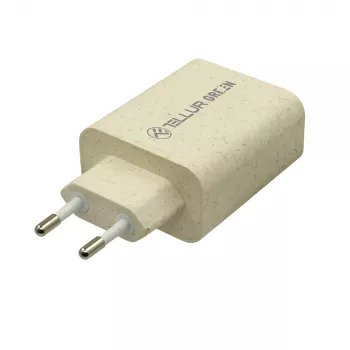 Carregador Tellur TLL151321 Type-C PD20W USB QC3.0, carregamento rápido 20W PD e QC3.0