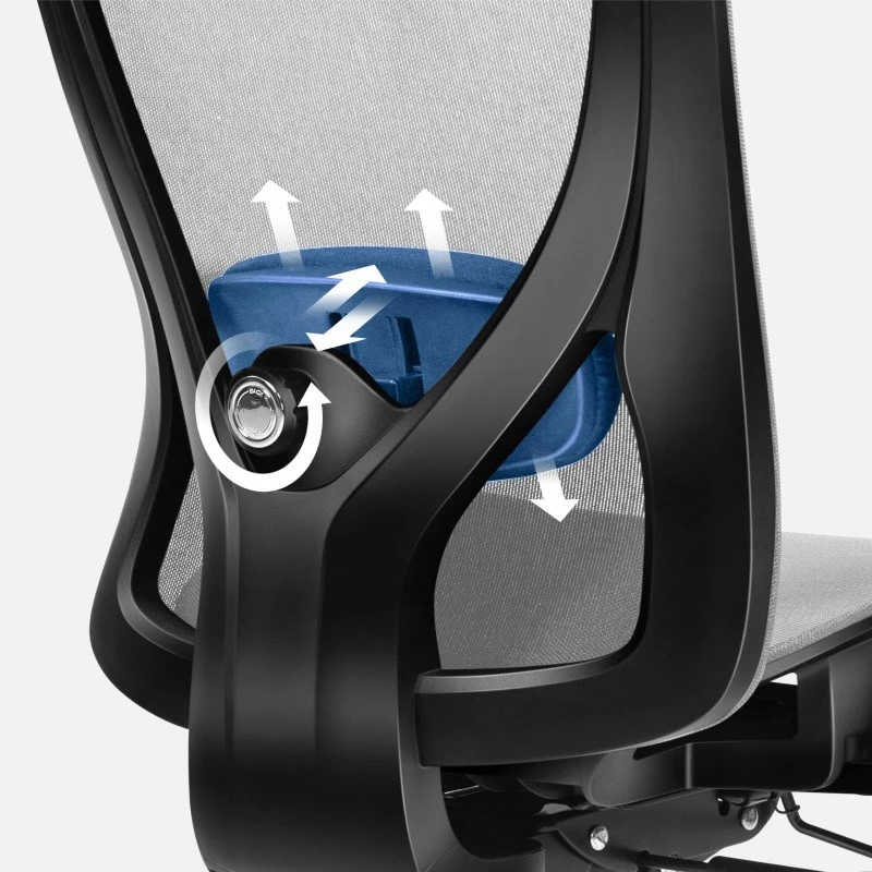 Cadeira de escritório giratória mark adler Expert 5.3 cinzento mesh – ergonómica, altura ajustável, apoio lombar, apoio de cabeça, braços