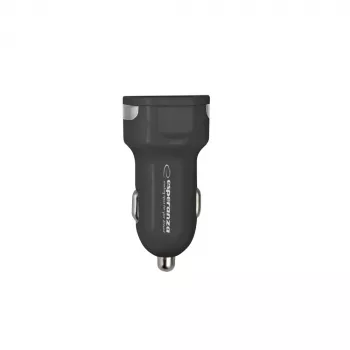 Carregador para automóvel ESPERANZA EZ110 preto – entrada 12–24 V, 2× USB-A 2,1 A, Quick Charge 3.0, 36 W