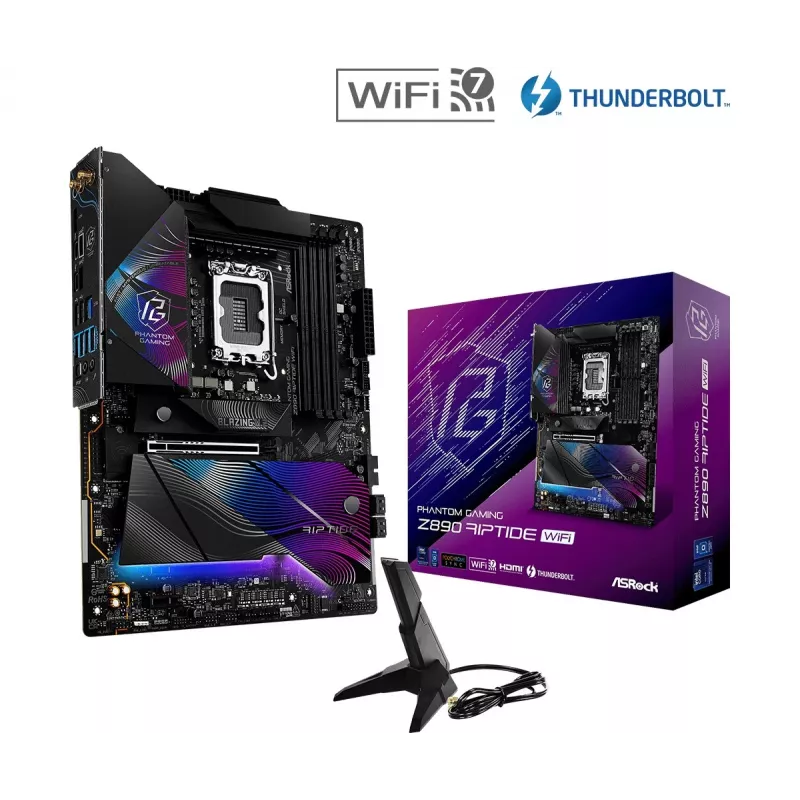 Motherboard ASRock Z890 Riptide WiFi — Intel Z890, LGA1851, ATX, DDR5, 4 DIMM, Wi‑Fi 7, LAN 2.5Gb, Thunderbolt 4